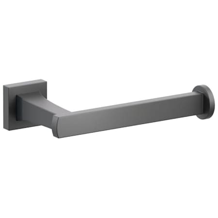 Emtek Transitional Flared Wall Mounted Euro Toilet Paper Holder with Small Square Rosette Flat Black