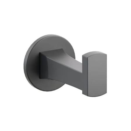 Emtek Transitional Flared Single Robe Hook with Small Disc Rosette Flat Black