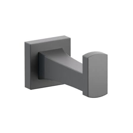 Emtek Transitional Flared Single Robe Hook with Small Square Rosette Flat Black