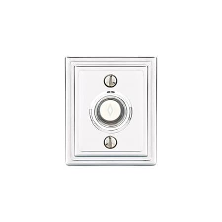 Emtek Illuminated Doorbell with Wilshire Rosette from the American Classic Series Polished Chrome