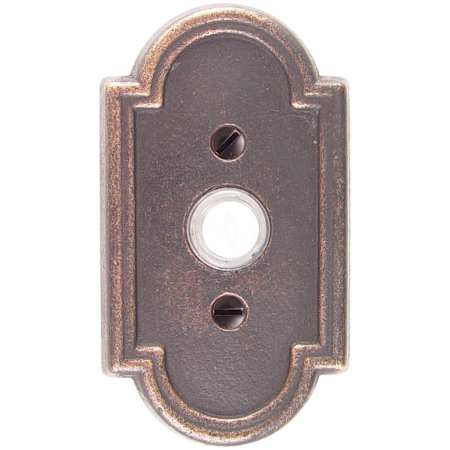 Emtek 4-1/2" Height #11 Style Bronze Lighted Doorbell Rosette from the Lost Wax Cast Bronze Collection Medium Bronze