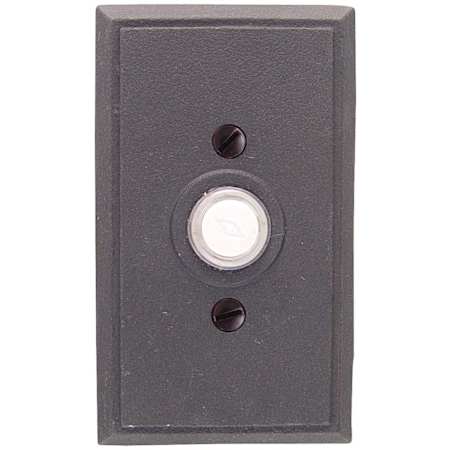 Emtek 4-3/8" Height Rectangular Style Steel Lighted Doorbell Rosette from the Wrought Steel Collection Flat Black