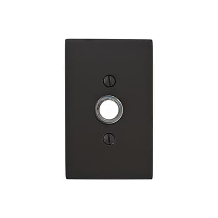 Emtek Illuminated Door Bell with Modern Rectangular Rosette Flat Black