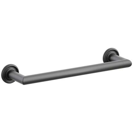 Emtek Modern Tubular 12" Towel Bar with Small Regular Rosette Flat Black