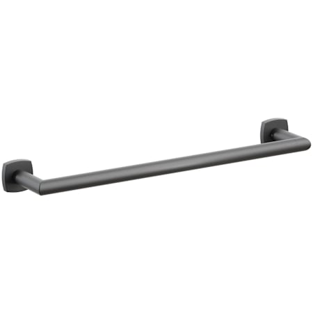 Emtek Modern Tubular 18" Towel Bar with Soft Square Rosette Flat Black