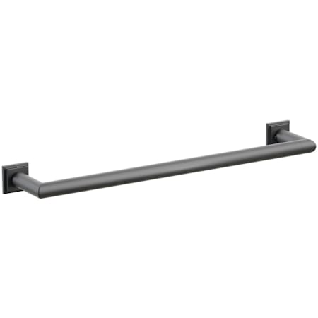 Emtek Modern Tubular 18" Towel Bar with Step Square Rosette Flat Black