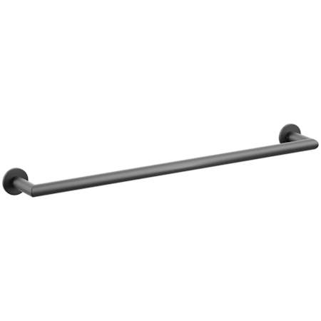 Emtek Modern Tubular 24" Towel Bar with Small Disc Rosette Flat Black