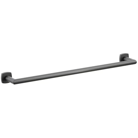 Emtek Modern Tubular 24" Towel Bar with Soft Square Rosette Flat Black