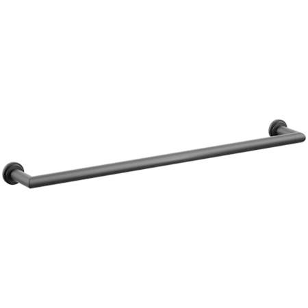 Emtek Modern Tubular 24" Towel Bar with Step Disc Rosette Flat Black