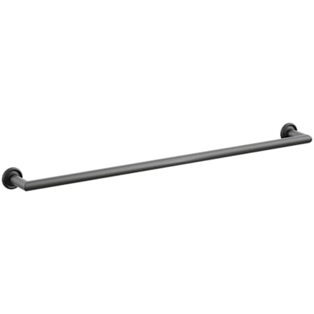 Emtek Modern Tubular 30" Towel Bar with Small Regular Rosette Flat Black