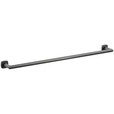 Emtek Modern Tubular 30" Towel Bar with Soft Square Rosette Flat Black