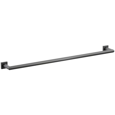 Emtek Modern Tubular 30" Towel Bar with Small Square Rosette Flat Black