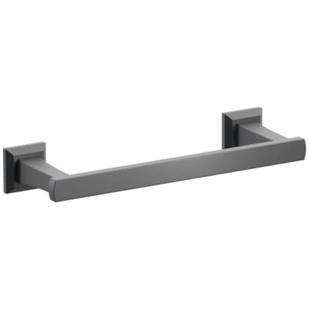 Emtek Transitional Flared 10" Towel Bar with Chamfered Square Rosette Flat Black