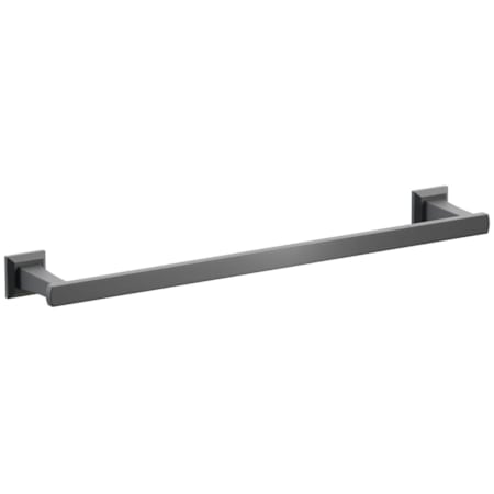 Emtek Transitional Flared 19" Towel Bar with Chamfered Square Rosette Flat Black