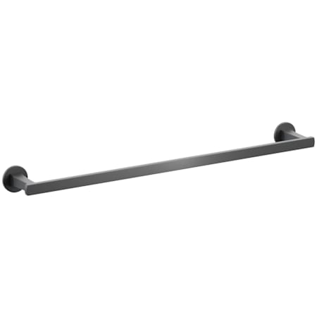 Emtek Transitional Flared 25" Towel Bar with Small Disc Rosette Flat Black