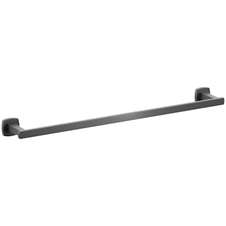 Emtek Transitional Flared 25" Towel Bar with Soft Square Rosette Flat Black