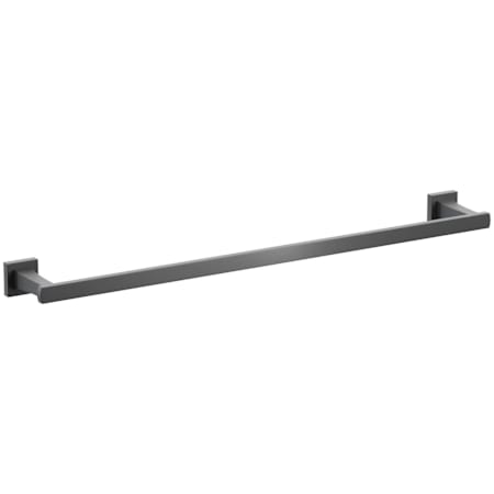 Emtek Transitional Flared 25" Towel Bar with Small Square Rosette Flat Black