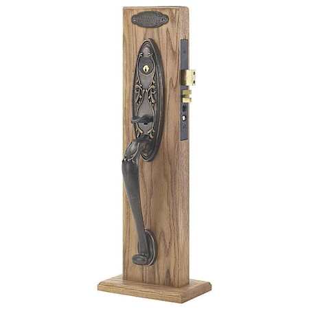Emtek Da Vinci Dummy Lost Wax Cast Bronze Mortise Handleset Medium Bronze