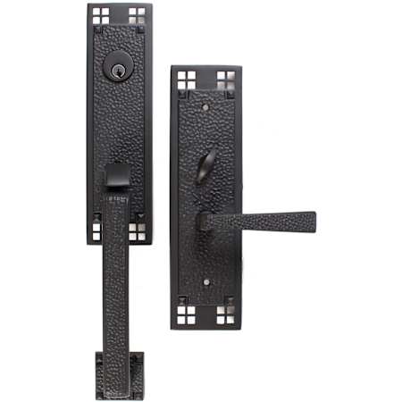 Emtek Craftsman Single Cylinder Keyed Entry Brass Modern Mortise Handleset Flat Black