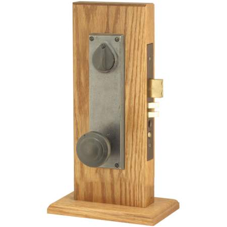 Emtek Rectangular Monolithic Mortise Style Complete Lockset from the Sandcast Bronze Collection Flat Black