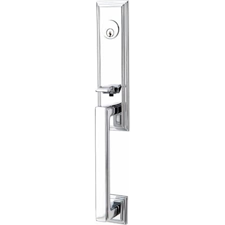 Emtek Wilshire Single Cylinder Keyed Entry Handleset from the Classic Brass Collection Polished Chrome