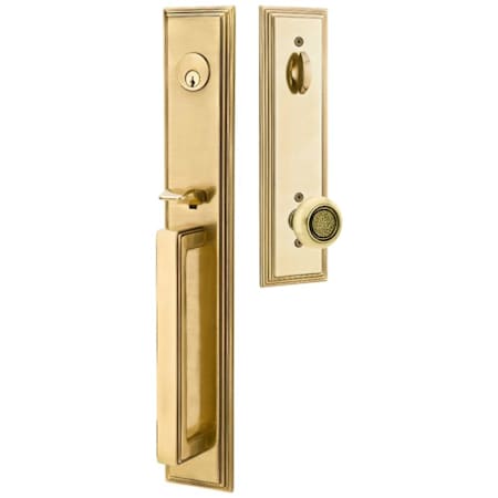 Emtek Melrose Full Plate Single Cylinder Keyed Entry Handleset with Belmont Interior Knob French Antique