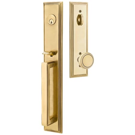Emtek Melrose Full Plate Single Cylinder Keyed Entry Handleset with Norwich Interior Knob French Antique
