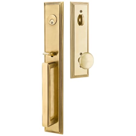 Emtek Melrose Full Plate Single Cylinder Keyed Entry Handleset with Providence Interior Knob French Antique