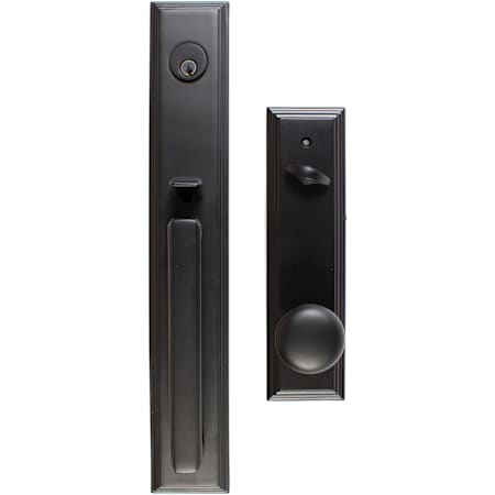 Emtek Melrose Single Cylinder Keyed Entry Handleset from the Brass Modern Collection Flat Black
