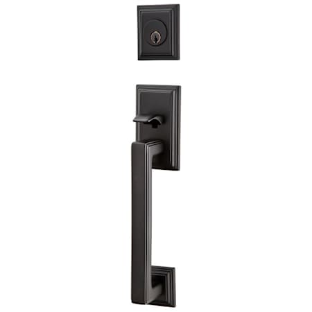 Emtek Hamden Single Cylinder Keyed Entry Handle Set from the American Classic Series Flat Black