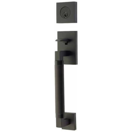 Emtek Hercules Knurled Sectional Tubular Entry Set Flat Black