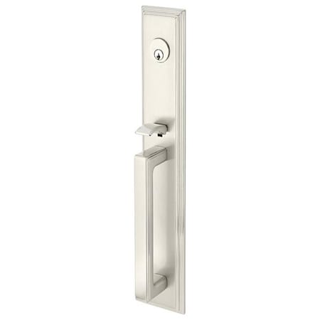 Emtek Melrose Double Cylinder Keyed Entry Brass Modern Handleset Satin Nickel