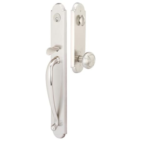 Emtek Wilmington Classic Brass Dummy Full Length Handleset Satin Nickel