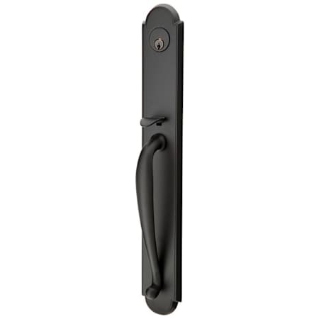 Emtek Wilmington Full Plate Single Cylinder Keyed Entry Door Handleset Flat Black