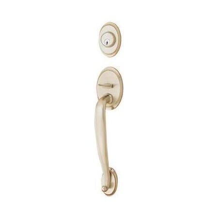 Emtek Saratoga Single Cylinder Keyed Entry Classic Brass Handleset Satin Nickel