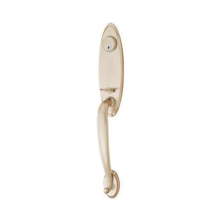 Emtek Marietta Single Cylinder Keyed Entry Brass Modern Handleset Satin Nickel