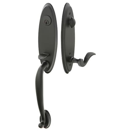 Emtek Marietta Double Cylinder Keyed Entry Brass Modern Handleset Flat Black