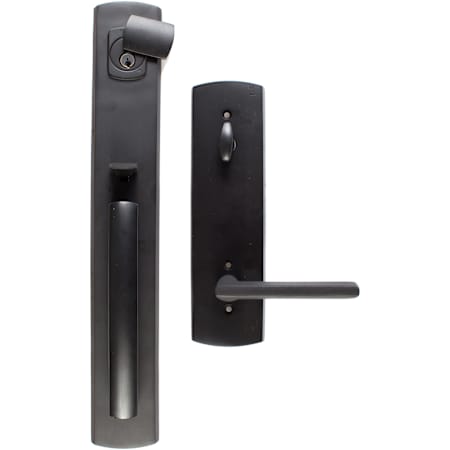 Emtek Brighton Single Cylinder Keyed Entry Rustic Modern Bronze Handleset Flat Black