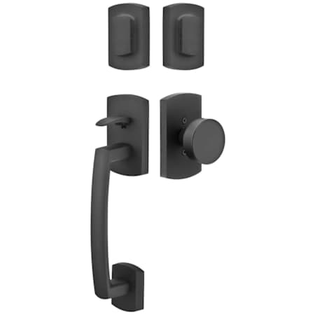 Emtek Ridgemont Double Cylinder Keyed Entry Rustic Modern Bronze Handleset Flat Black