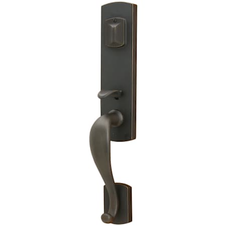 Emtek Sheridan Double Cylinder Keyed Entry Sandcast Bronze Handleset Medium Bronze