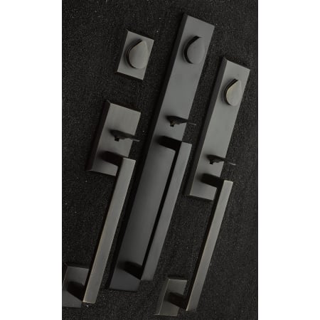 Emtek-454646-Dark Finishes on Dark Granite