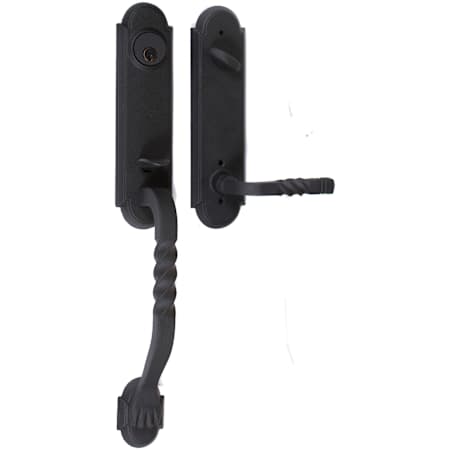 Emtek San Carlos Single Cylinder Keyed Entry Wrought Steel Monolithic Handleset Flat Black