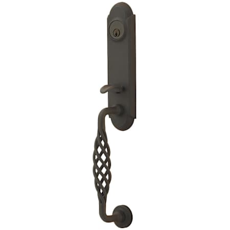Emtek Lafayette Double Cylinder Keyed Entry Wrought Steel Monolithic Handleset Flat Black