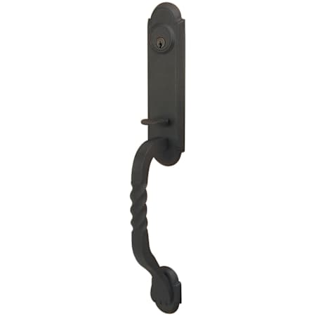 Emtek San Carlos Double Cylinder Keyed Entry Wrought Steel Monolithic Handleset Flat Black