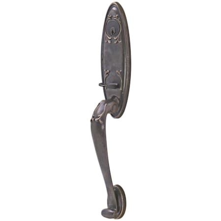 Emtek Tuscany Monolithic Single Cylinder Keyed Entry Lost Wax Cast Bronze Handleset Medium Bronze