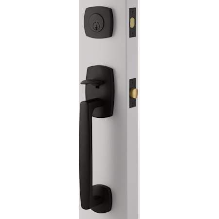 Emtek Urban Modern Sectional Double Cylinder Keyed Entry Handleset Flat Black