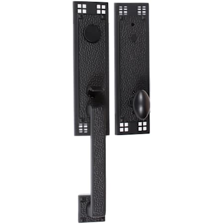 Emtek Arts and Crafts One Piece Dummy Door Handleset Flat Black
