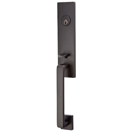 Emtek Davos Dummy Door Handleset from the Brass Modern Series Flat Black