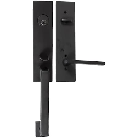Emtek Davos Single Cylinder Keyed Entry Brass Modern Handleset Flat Black
