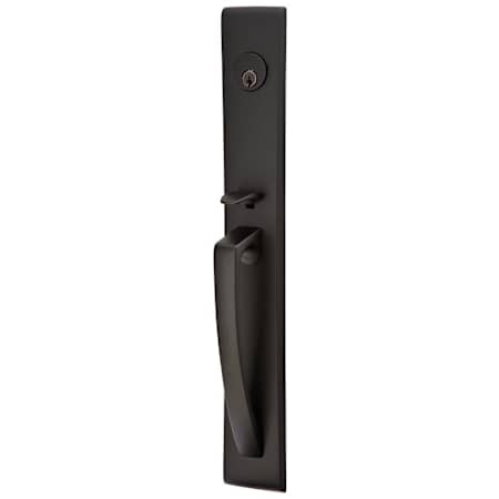 Emtek Orion Double Cylinder Keyed Entry Brass Modern Handleset Flat Black